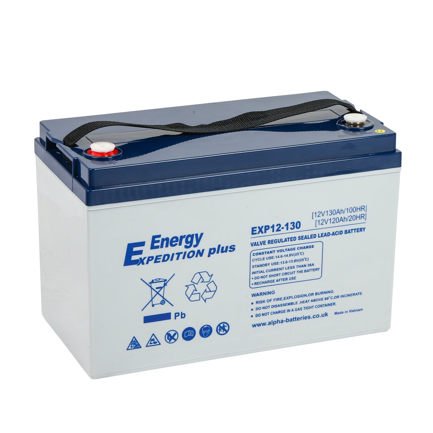 12V 130AH EXPEDITION PLUS Deep Cycle AGM LEISURE BATTERY (EXP12-130)