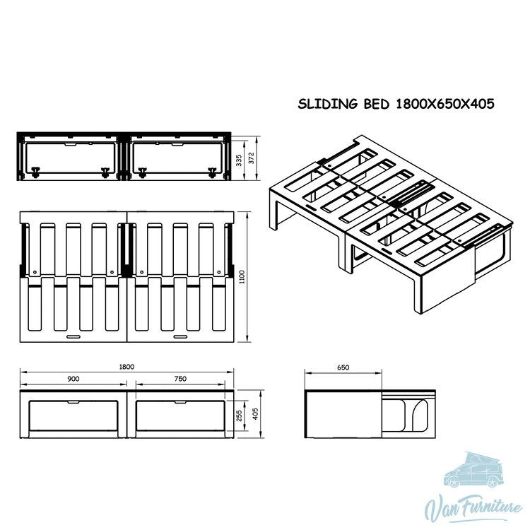 Buffalo Board Sliding Bed & Cabinet Bundle - Universal Kit