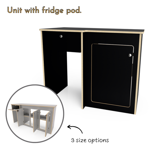 Universal Laminated Ply Side Cabinet With Fridge Pod
