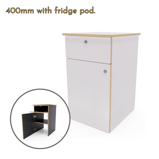 Small Laminated Ply Side Cabinet With Fridge Pod