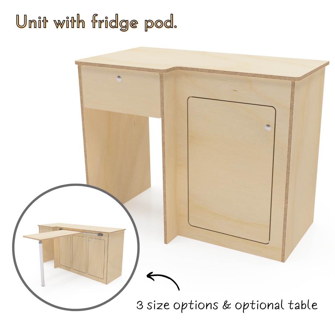 Universal Ply Side Cabinet With Fridge Pod