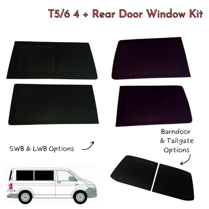 VW T5/6 4 + Rear Door Window Kit