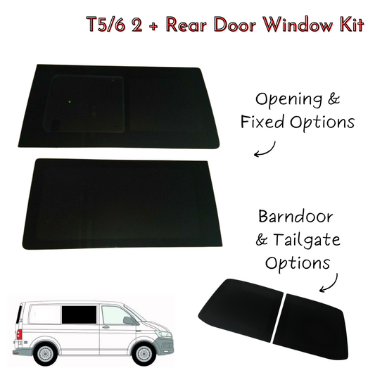 VW T5/6 2 + Rear Door Window Kit
