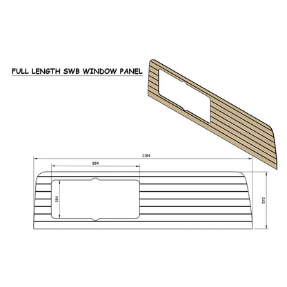 Oak Window Panel/Splashback Full Length - VW T5/T6