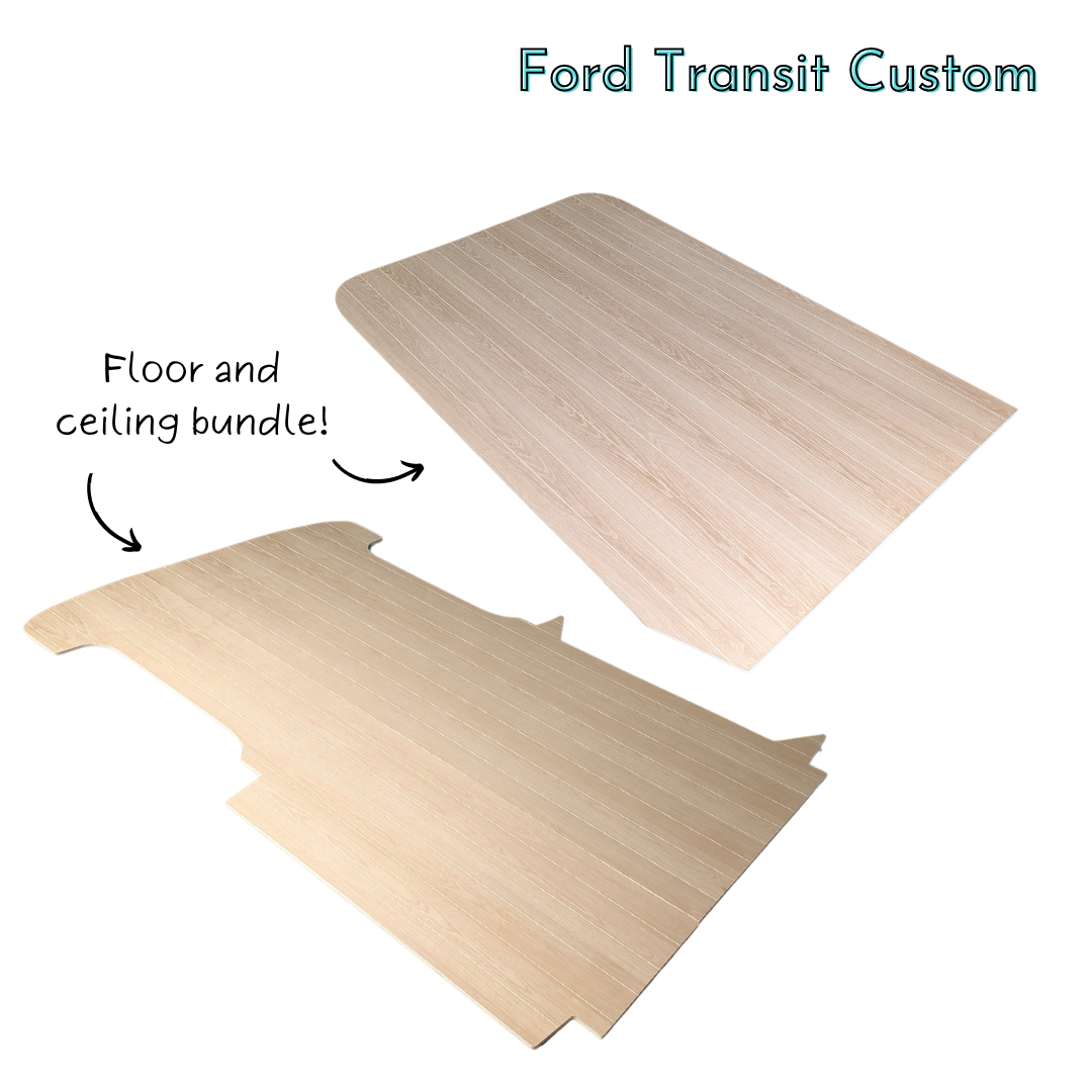 Ford Transit Custom Oak Veneered Ply Floor & Ceiling Bundle