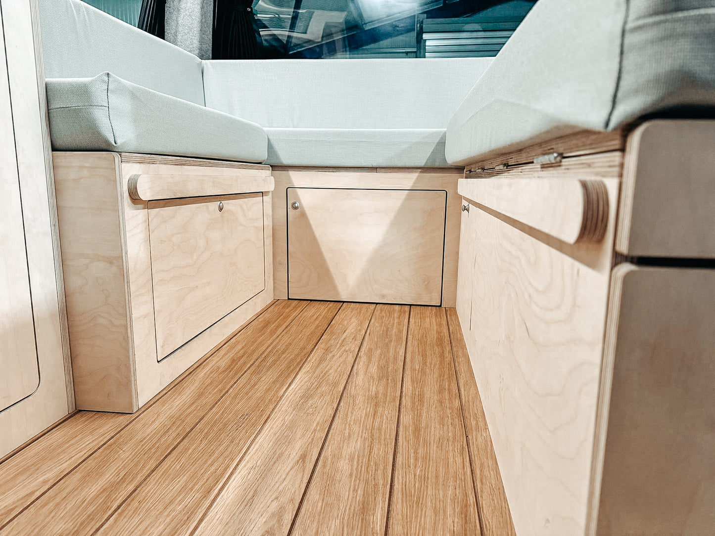 Plain Ply U-Shaped Campervan Interior