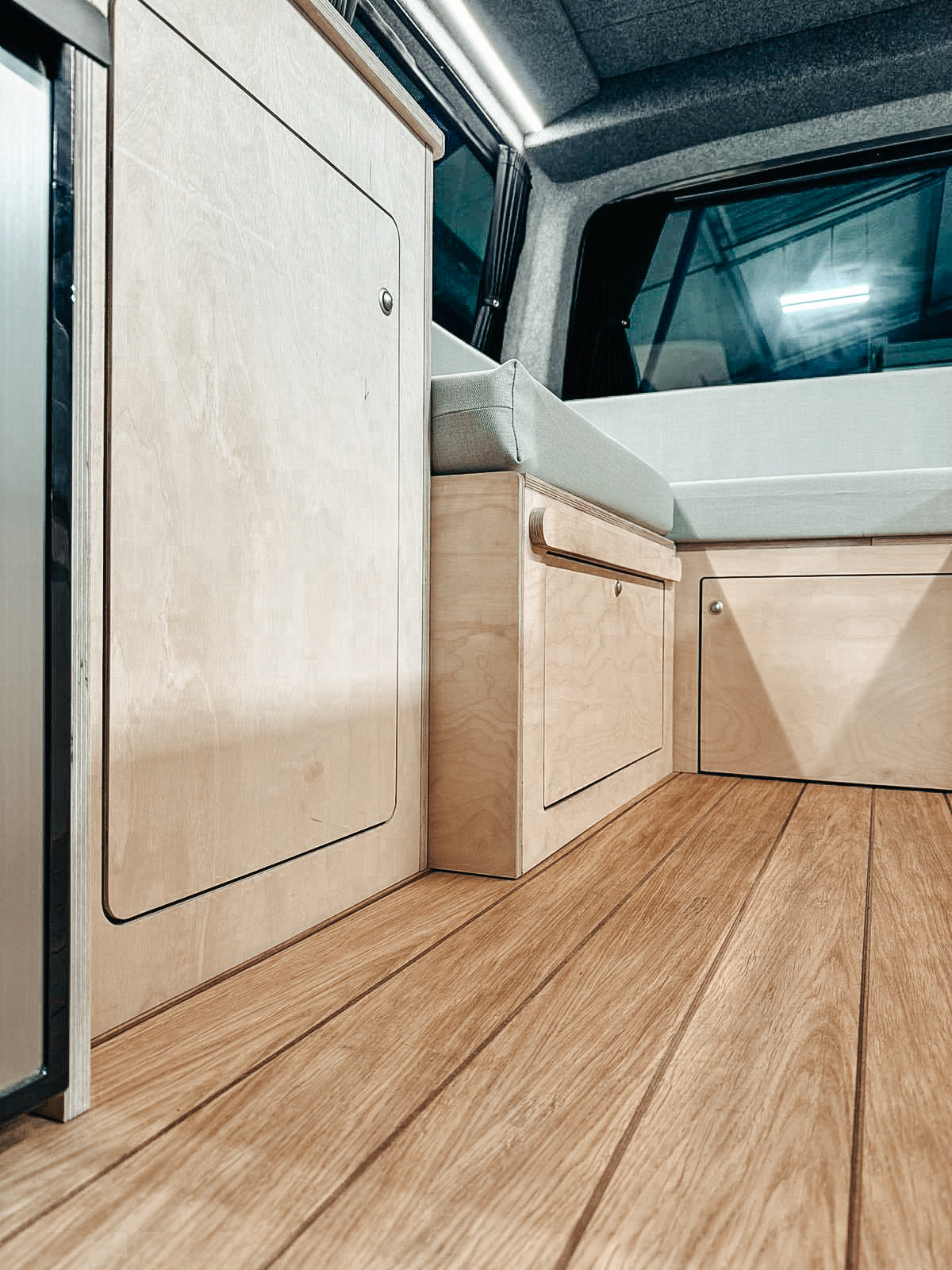 Plain Ply U-Shaped Campervan Interior