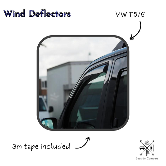 VW T5/6 Transporter In Channel Wind Deflectors Tinted