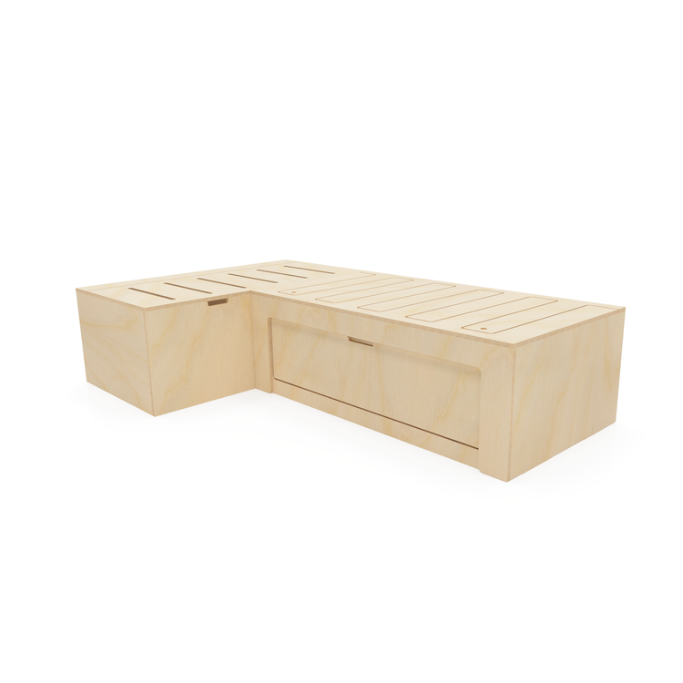 Plain Ply L Shaped Universal Bed