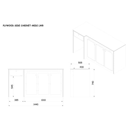 Universal Ply Side Cabinet With Fridge Pod