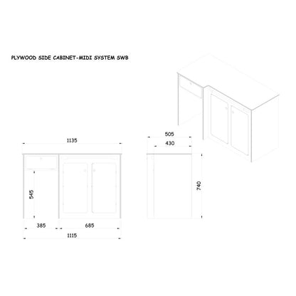 Universal Ply Side Cabinet With Fridge Pod