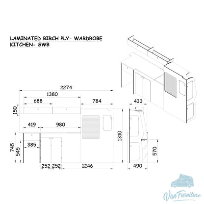 Buffalo Board Wardrobe Kitchen - VW T5/T6