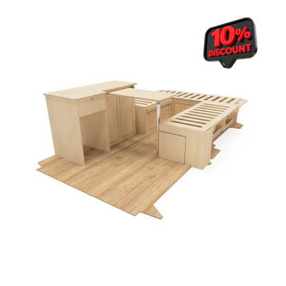 Plain Ply U-Shaped Campervan Interior