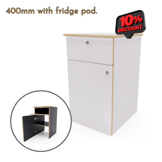 Small Laminated Ply Side Cabinet With Fridge Pod