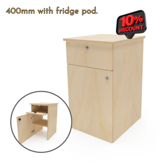 Small Ply Side Cabinet With Fridge Pod