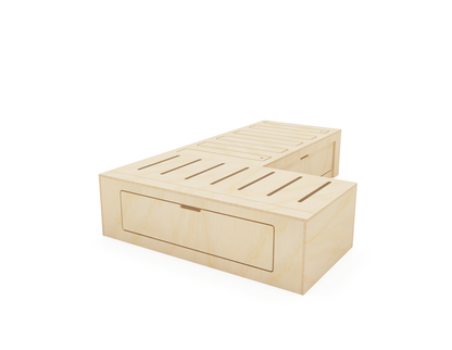 Low Height Plain Ply L Shaped Universal Bed