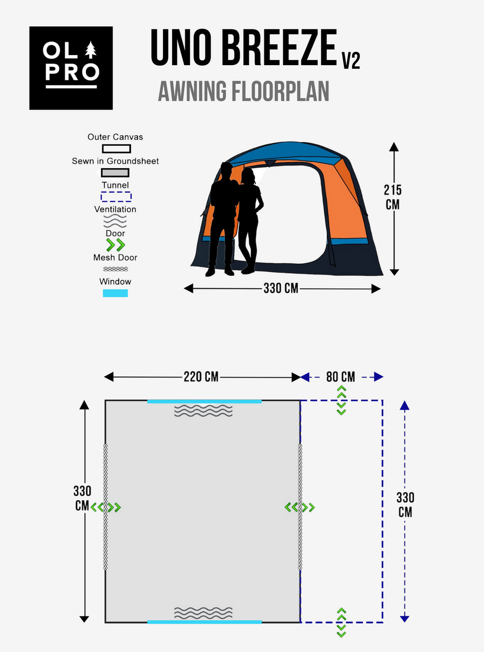 Uno Breeze® v2 Campervan Awning