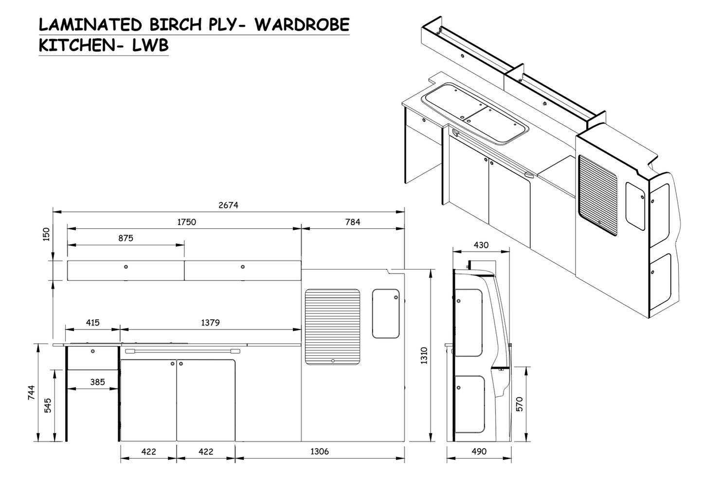 Buffalo Board Wardrobe Kitchen - VW T5/T6