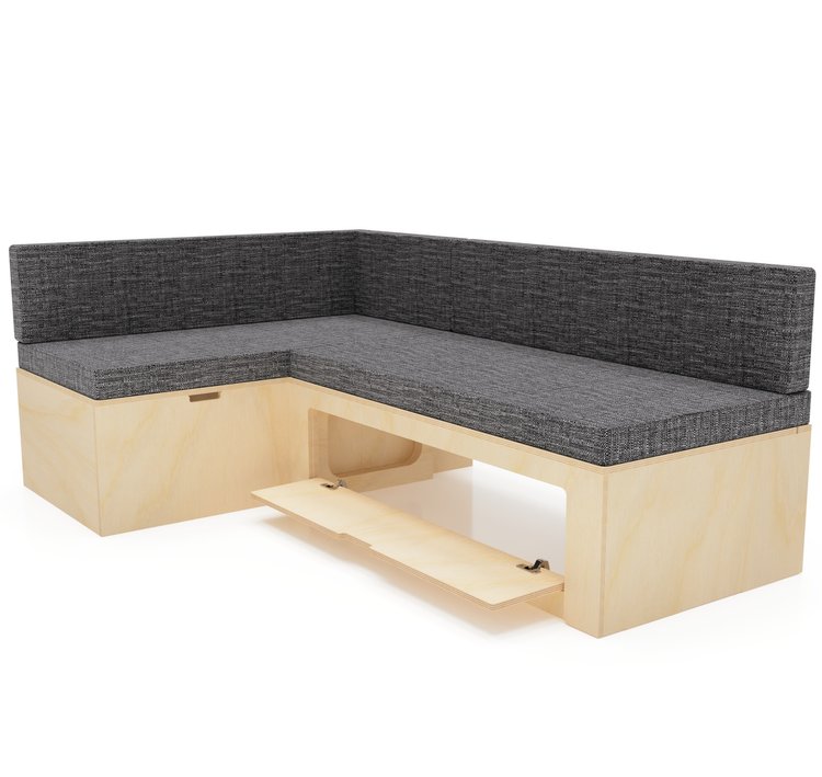 Low Height Plain Ply L Shaped Universal Bed