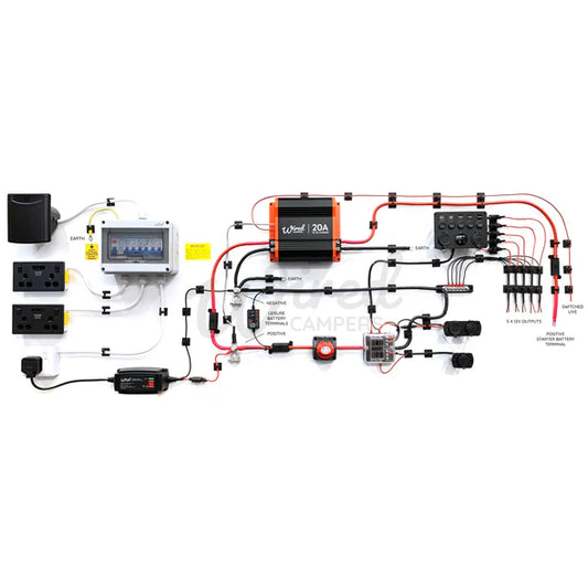 12V DC-DC & 240V Mains Hook Up Complete Camper Van Kit