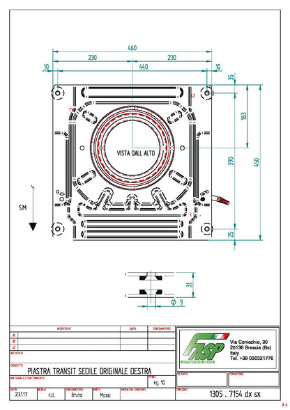 Ford Transit Custom V362 Single Swivel Base MK8